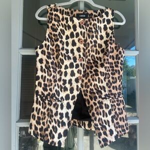 Cider Leopard Boat Neck Waistcoat